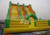 Large Double Lanes Kids Inflatable Slides Yellow , Amusement Park Inflatable