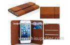 Brown iPhone 5c Mobile Phone Protective Cover , Cellphone Wallet Case