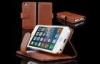 Genuine Leather Apple iPhone 5S Wallet Case Shock Resistant Cell Phone Hard Shell
