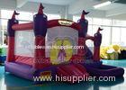 Double Stitch Purple Inflatable Bounce House Princess , Brazil PVC Bouncy House Castle