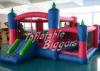 Pink Party Inflatable Bouncers / Inflatable Bounce House Combo With Pit Pool