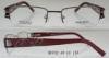 Ladies Rectangle Half Rim Eyeglass Frames , Wine / Black Retro Style