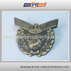 1.25 inch 3D custom metal die struck lapel pin whith butterfly clutch/pins badge/bdge