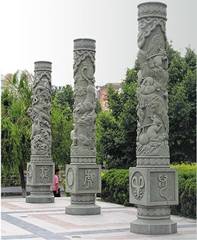 Decoration Stone Carving round granite column