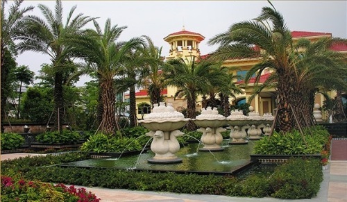 polished garden-use granite fountain