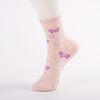 Butterfly Womens Ankle Socks , Jacquard Knitted Colored Ankle Socks