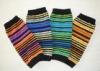 Soft Striped Knitted Arm Warmer Pattern , Long Fingerless Gloves For Girls