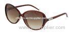 Retro Round Polarized Lens Reading Sunglasses For Women , Brown / Blue