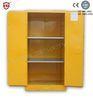Yellow Steel Chemical Storage Cabinet Galvanized Shelves with Zinc Lever Lock for Chemical Liquid