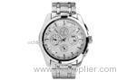 Silver Business Stainless Steel Quartz Watch Customized Round Wristwatch