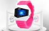 Kids Pink PU Band LCD Digital Watches Hourly Chime 30m Water Resistant