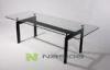 Rectangle Glass Commercial Office Furniture Desk , Modern Home Dining Table