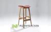 Modern Tall Saddle Bar Stools , Rattan Wood Bar Stool Chairs with Custom Size and Color