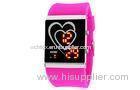 LED Digital Wristwatch Heart Style Couple EL Backlight Mirror Watch