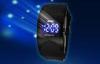 Customized Teenage Digital Wrist Watch Black Band With LED Movement