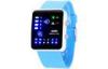 Pink Silicone LED Digital Wrist Watch EL Backlight Binary Watches