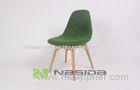 Green Solid Wood Eames Dining Chair , Armless Modern Dining Room Chairs