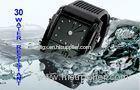 EL Backlight LCD Analogue Watch 30M Waterproof Black Alloy Case