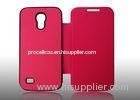 Leather Flip Cover for Samsung Galaxy S4 Shock Resistant Red Phone Cases