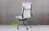 White Fashion High Back Eames Soft Executive Aluminum Group Chair , Five Legs with Castors