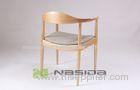 Durable Solid Wood Armrest Modern Wooden Chairs , Custom Size and Color