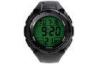 Unisex Black Multifunction Sport Watch EL Backlight With Stop Watch
