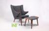 Solid Wood Frame Fabric Modern Wood Chairs Furnitures , Leisure Papa Bear Chair for Bedroom