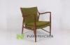 Contemporary Wooden Fabric Cover Modern Wood Chairs , Living Room Lounge Chair