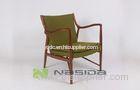 Contemporary Wooden Fabric Cover Modern Wood Chairs , Living Room Lounge Chair