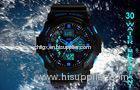 12 / 24 hour Mens Plastic Analog Digital Watch Double Time Zone 50M Waterproof