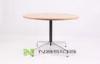 Simple Round Wood Modern Conference Tables with Stainless Steel Frame , 30mm thickness