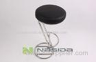 Black High Sgabello Con Sedile Imbottito Bar Stool Chairs with Polishing Stainless Steel