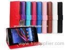 wallet leather flip cover for Sony L39h , for Sony Cell Phone Covers