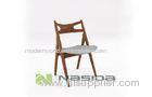 Classic Dinner Room Replica Sawhorse Chair with PU Leather or Woven Cushion