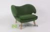Comfortable Leather or Fabric Living Room Lounge Chairs for Commercial , Solid Ash Wood Leg