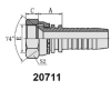 GB Metric Female 74 degree cone seat swaged hose fitting 20711 REF.GB/T 9065.1