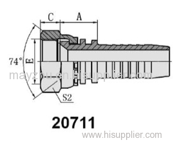 GB Metric Female 74 degree cone seat swaged hose fitting 20711 REF.GB/T 9065.1