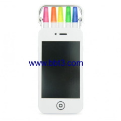 Iphone shape promotional highlighter pens set