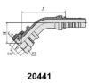 45 degree Metric Female 24 degree cone swaged hose fitting 20441