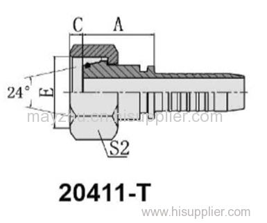 Metric Female 24 degree cone O-RING SWAGED HOSE FITTING 20411