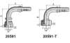 90° Metric Female 24° cone O-RING H.T. ISO 12151-2-DIN swaged hose fitting 20591 20591-T