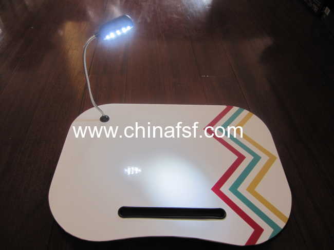 2014 new design laptop table cushion with removable led lights 