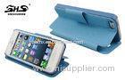 iPhone 5S Leather Cell Phone Cases , Blue Phone Wallet Pouch