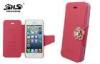 iPhone 5 / 5S PU Cover with Camellia Jewelry Card Slot Function Apple iphone Protective Cases
