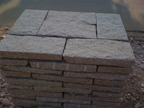 bush hammered granite paving stone