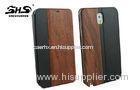 Leather Cell Phone Cases Noble PU and Wood Cover for iPhone / Samsung