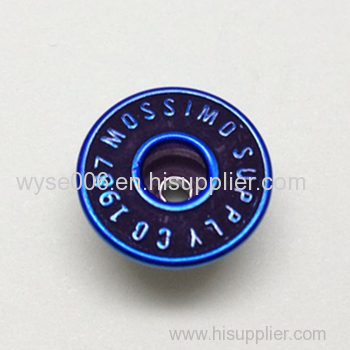 Single Pin Jeans Button Blue Lacquer Color