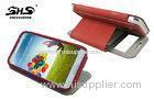 Samsung Galaxy S4 i9500 Stand Flip Cover View Window Design Leather Cell Phone Cases