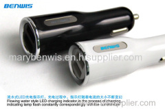 ww.benwis.com for Dual USB car charger with flash logo with 2.1A input