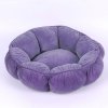 Beautiful Flower Shape Purple Pet Beds made of Faux Swede